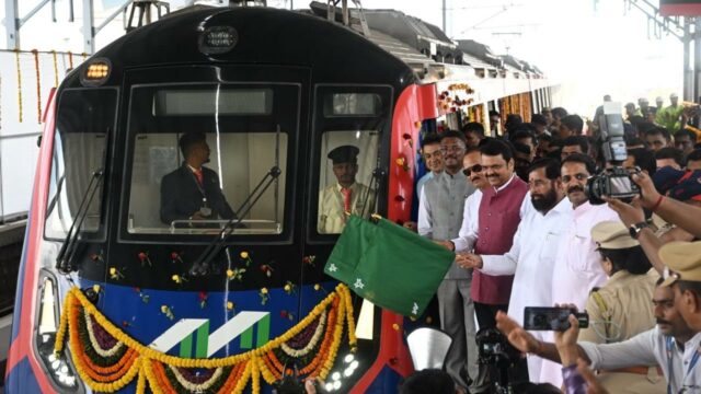 Maharashtra CM Devendra Fadnavis flags off trial run of Mumbai Metro Line 9 from Kashigaon to Dahisar East