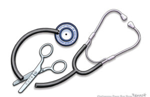 El ex médico de la casa blanca dice que Trump necesita los programas de salud que está destruyendo Cartoon by Clay Bennett.
