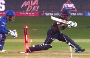 Drama de Wicket como Kusal Mendis cae de manera inusual: Mira IPL 2025 Eliminator: Hit-wicket drama as Kusal Mendis dislodges own bails; WATCH