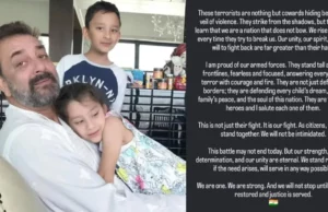 Sanjay Dutt en la tensión de la India-Pakistán: «Nuestra batalla es contra el terrorismo» Sanjay Dutt expresses his unwavering support for India amid rising tensions with Pakistan