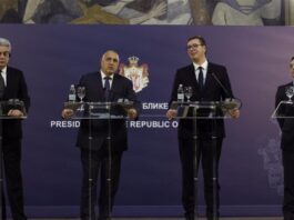 Los líderes de Serbia, Bulgaria, Rumania y Grecia asisten a la Conferencia de prensa conjunta

