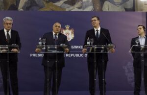 Los líderes de Serbia, Bulgaria, Rumania y Grecia asisten a la Conferencia de prensa conjunta Los líderes de Serbia, Bulgaria, Rumania y Grecia asisten a la Conferencia de prensa conjunta