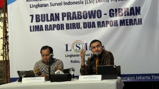 LSI Denny JA rilis survei hasil kinerja Presiden Prabowo Subianto dan Wakil Presiden Gibran Rakabuming Raka. (Istimewa)