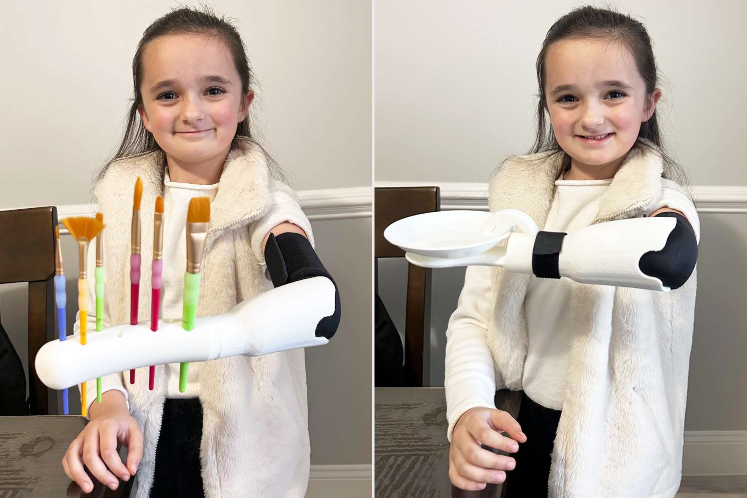 El graduado universitario construyó un brazo protésico para la hermana pequeña con un miembro de un miembro (exclusivo)

