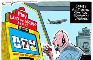 Caricatura: ¡Cualquiera puede jugar! Cartoon: Anyone can play!