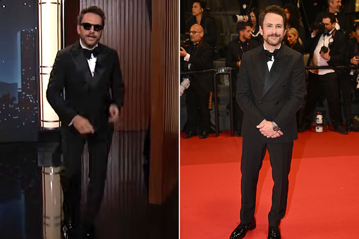 Charlie Day bromea que lleva su primer esmoquin "en todas partes"

