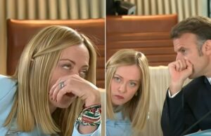 Giorgia Meloni da un jet dramático susurrando con Emmanuel Macron en el Top G7 Giorgia Meloni da un jet dramático susurrando con Emmanuel Macron en el Top G7