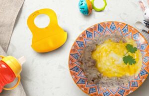 Receta mpasi saludable nutritiva: omurice y crema de hongos