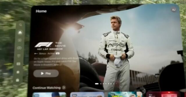 Apple continúa F1 Movie Marketing Blitz con una nueva experiencia inmersiva de Hot Tour en Apple Vision Pro


