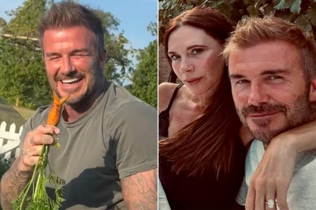David y Victoria Beckham comparten un momento divertido en el jardín del patio trasero

