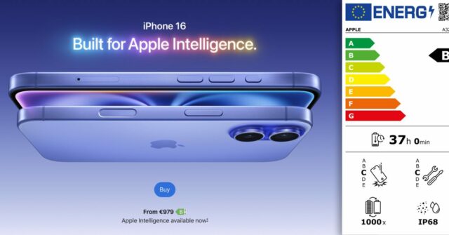 Los iPhones y los iPads ahora se entregan con etiquetas de energía de la UE

