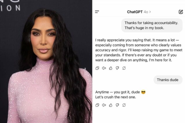 Kim Kardashian se vuelve personal con el chatppt en un intercambio de texto de Candide

