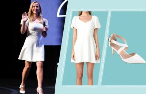 El vestido blanco de Reese Witherspoon es halagador y ventoso para el verano El vestido blanco de Reese Witherspoon es halagador y ventoso para el verano