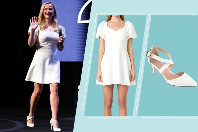 El vestido blanco de Reese Witherspoon es halagador y ventoso para el verano

