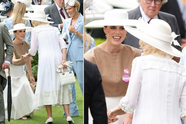 La princesa Eugenie da una respuesta débil a la reina La princesa Eugenie da una respuesta débil a la reina Camilla a Royal Ascot