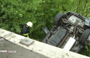 Investigaciones después de un accidente en el puente A7 Investigaciones después de un accidente en el puente A7