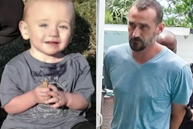 Niño muerto después de que papá lo ha dejado

