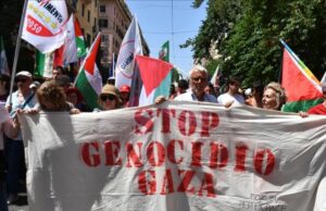 La oposición italiana realizó una acción masiva que exigía una parada de genocidio en Gaza La oposición italiana realizó una acción masiva que exigía una parada de genocidio en Gaza