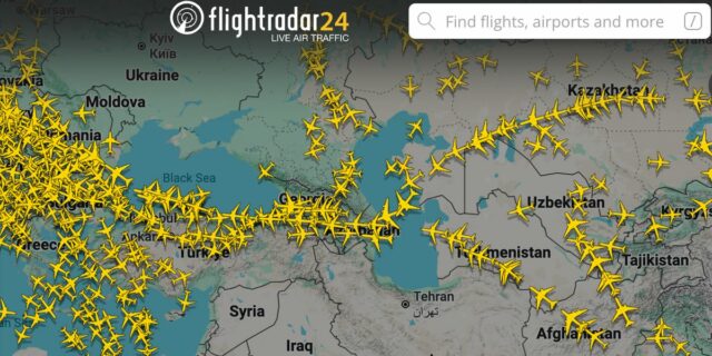 Las aerolíneas utilizan este pedazo de cielo para evitar el Las aerolíneas utilizan este pedazo de cielo para evitar el espacio aéreo cerrado
| Transportation,Military & Defense,iran,russia,middle-east,airline