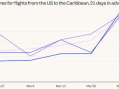 Los precios de los billetes de avión suben en United, Delta y American: gráficos
| Transportation,us-iran-conflict,oil,jet-fuel,airlines,aviation,flight-prices,flights,trending-uk Los precios de los billetes de avión suben en United, Delta y American: gráficos
| Transportation,us-iran-conflict,oil,jet-fuel,airlines,aviation,flight-prices,flights,trending-uk
