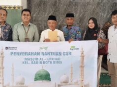 La sucursal de PT Pegadaian Bima brinda asistencia de RSE a la mezquita de Al Ijtihad
| La sucursal de PT Pegadaian Bima brinda asistencia de RSE a la mezquita de Al Ijtihad
|