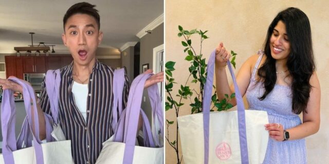 Dentro del tren publicitario para TikTok-Viral Lavender de Trader Joe Bolsa de tela

 | Retail,trader-joe