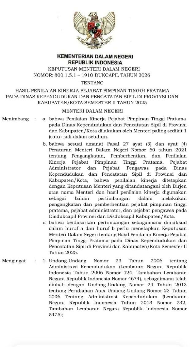 Tras recibir una calificación excelente, el subjefe de gabinete continúa mejorando los servicios en la oficina de Pekanbaru Dukcapil

 | 