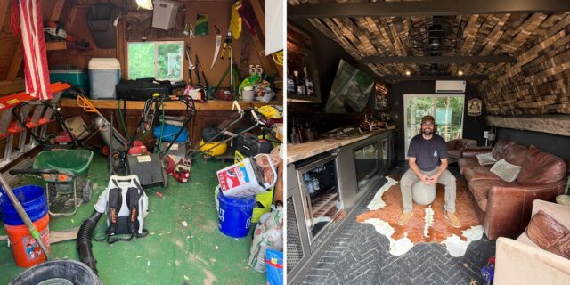 Cómo un hombre convirtió su cobertizo de herramientas en una cueva para hombres y un salón para fumadores

 | Real Estate,home,renovation,diy,man-cave,shed