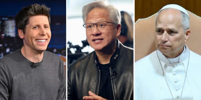 Sam Altman, Jensen Huang y el Papa: tres hombres razonables Sam Altman, Jensen Huang y el Papa: tres hombres razonables sobre la IA
| Tech,ai,jensen-huang,elon-musk,sam-altman,nvidia,uber,pope,artificial-intelligence,pope-leo-xiv
