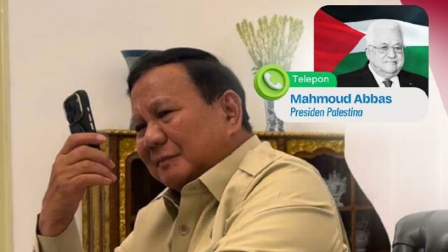 Prabowo recibió una llamada telefónica del presidente palestino Mahmoud Abbas

 | 