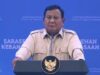 Prabowo pide a los periodistas que se vayan durante un discurso ante académicos
| Prabowo pide a los periodistas que se vayan durante un discurso ante académicos
|