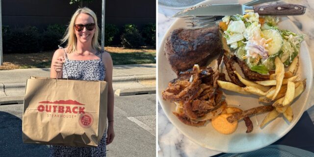 Una familia prueba la oferta de comida familiar Outback por $55; Gran valor para filetes

 | Food,Retail,meal-deal,freelancer-le,chain-restaurant,chain-restaurants,steakhouse,outback-steakhouse,outback,dinner