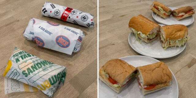 Pruebe los sándwiches BLT en Subway, Jimmy John's, Jersey Mike's; Pruebe los sándwiches BLT en Subway, Jimmy John's, Jersey Mike's; Mejor
| Food,Retail,freelancer-le,chains,comparison,sandwich,sandwiches,jimmy-johns,subway,jersey-mikes,review,taste-test